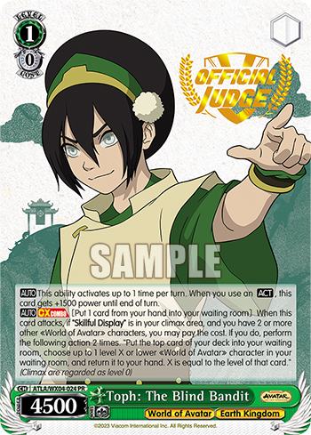 Toph: The Blind Bandit - ATLA/WX04-E024PR - (Judge) Promo available at 401 Games Canada