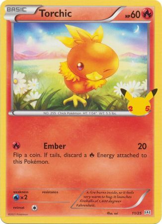 Torchic - 11/25 - 25th Anniversary Non-Holo - Promo available at 401 Games Canada