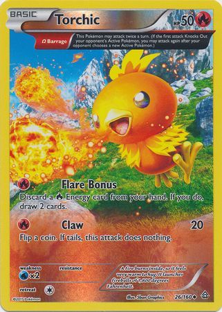 Torchic - 26/160 - Uncommon - Reverse Holo available at 401 Games Canada
