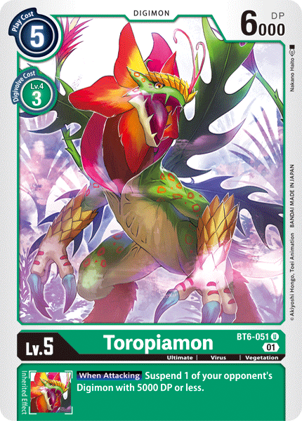 Toropiamon - BT6-051 - Uncommon available at 401 Games Canada