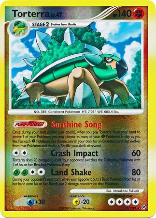 Torterra - 11/100 - Holo Rare - Reverse Holo available at 401 Games Canada