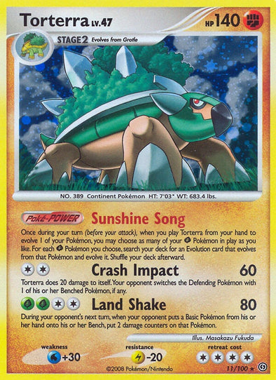 Torterra - 11/100 - Holo Rare available at 401 Games Canada