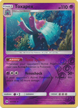 Toxapex - 63/149 - Holo Rare - Reverse Holo available at 401 Games Canada