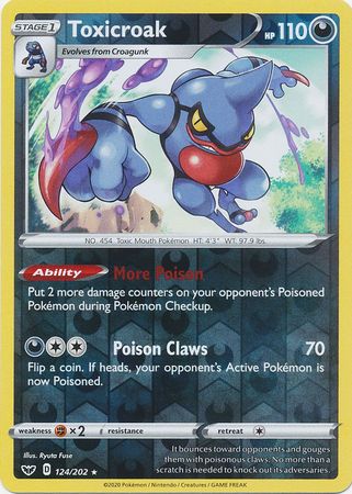 Toxicroak - 124/202 - Holo Rare - Reverse Holo available at 401 Games Canada