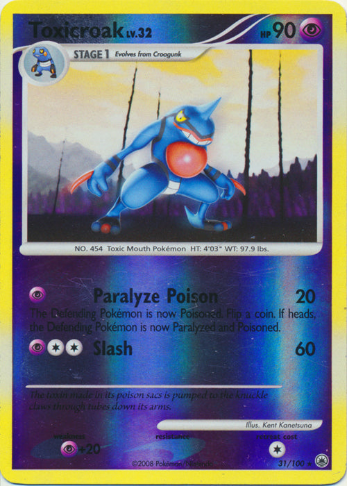 Toxicroak - 31/100 - Rare - Reverse Holo available at 401 Games Canada