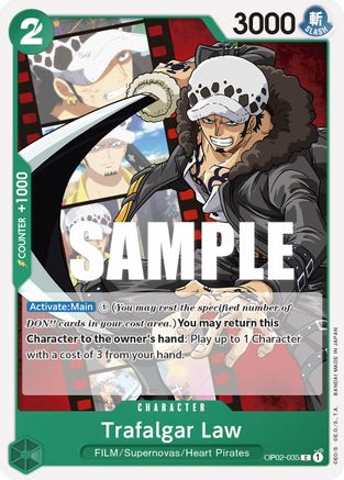 Trafalgar Law - OP02-035 - Common available at 401 Games Canada