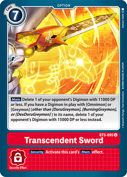 Transcendent Sword - BT5-095 - Uncommon available at 401 Games Canada