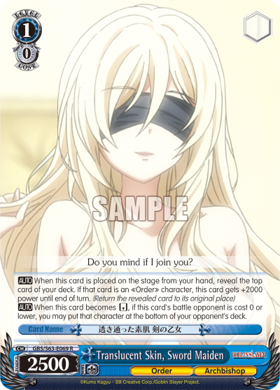 Translucent Skin, Sword Maiden - GBS/S63-E069 - Rare available at 401 Games Canada