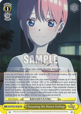 Treasuring Her Honest Feelings (SR) - 5HY/W101-E020S - Super Rare available at 401 Games Canada