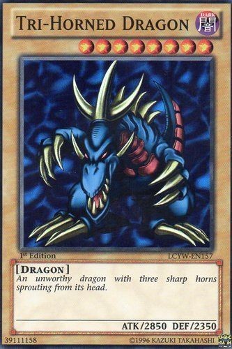 Tri-Horned Dragon - LCYW-EN157 - Super Rare - 1st Edition available at 401 Games Canada