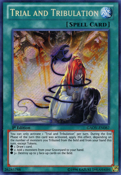 Trial and Tribulation - GAOV-EN087 - Secret Rare - 1st Edition available at 401 Games Canada
