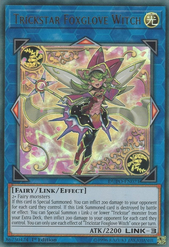 Trickstar Foxglove Witch - DUPO-EN021 - Ultra Rare - 1st Edition available at 401 Games Canada