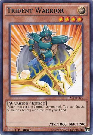 Trident Warrior (Shatterfoil) - BP03-EN075 - Shatterfoil Rare - 1st Edition available at 401 Games Canada
