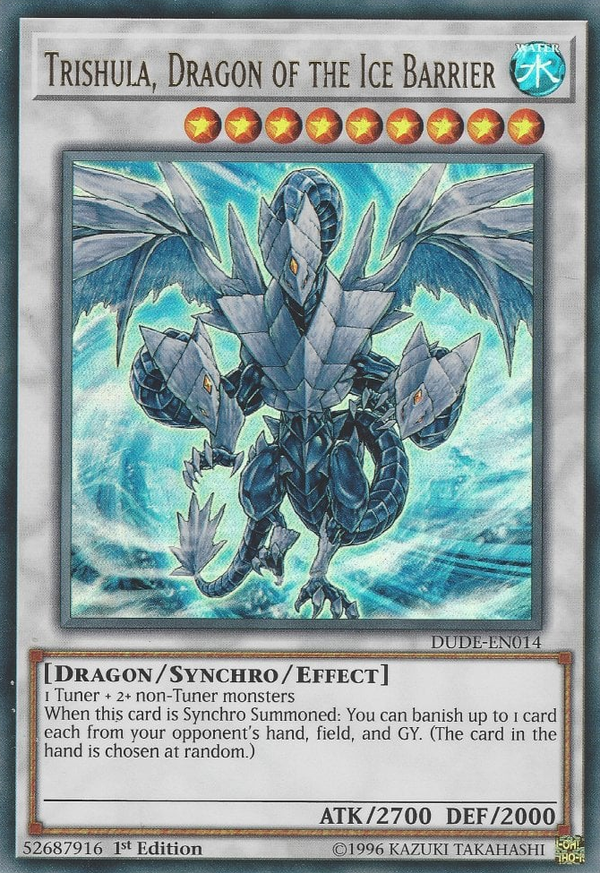 Trishula, Dragon of the Ice Barrier - DUDE-EN014 - Ultra Rare - 1st Edition available at 401 Games Canada
