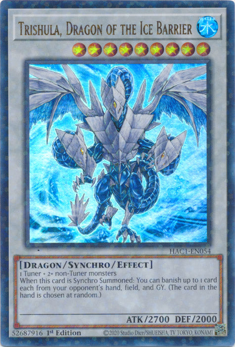 Trishula, Dragon of the Ice Barrier - HAC1-EN054 - Duel Terminal Ultra Parallel Rare available at 401 Games Canada