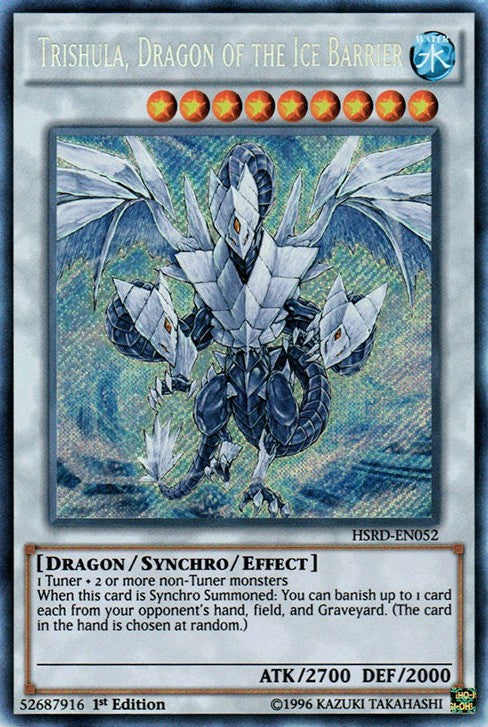 Trishula, Dragon of the Ice Barrier - HSRD-EN052 - Secret Rare - 1st Edition available at 401 Games Canada