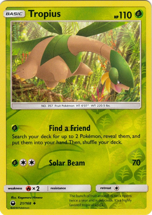 Tropius - 21/168 - Uncommon - Reverse Holo available at 401 Games Canada