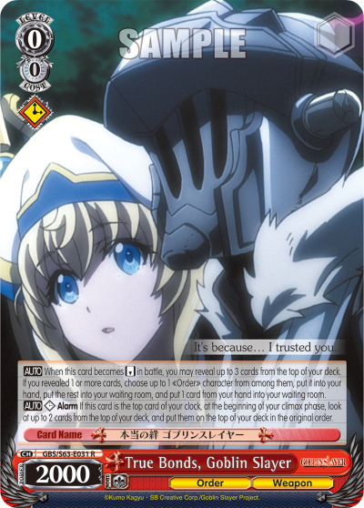 True Bonds, Goblin Slayer - GBS/S63-E031 - Rare available at 401 Games Canada