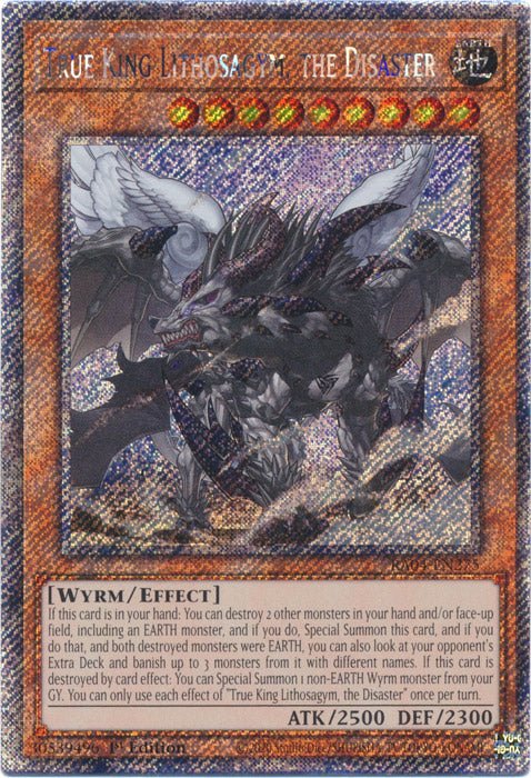 True King Lithosagym, the Disaster (Platinum Secret Rare) - RA04-EN275 - Platinum Secret Rare - 1st Edition
