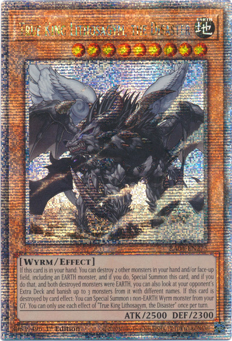 True King Lithosagym, the Disaster - RA04-EN275 - Quarter Century Secret Rare - 1st Edition