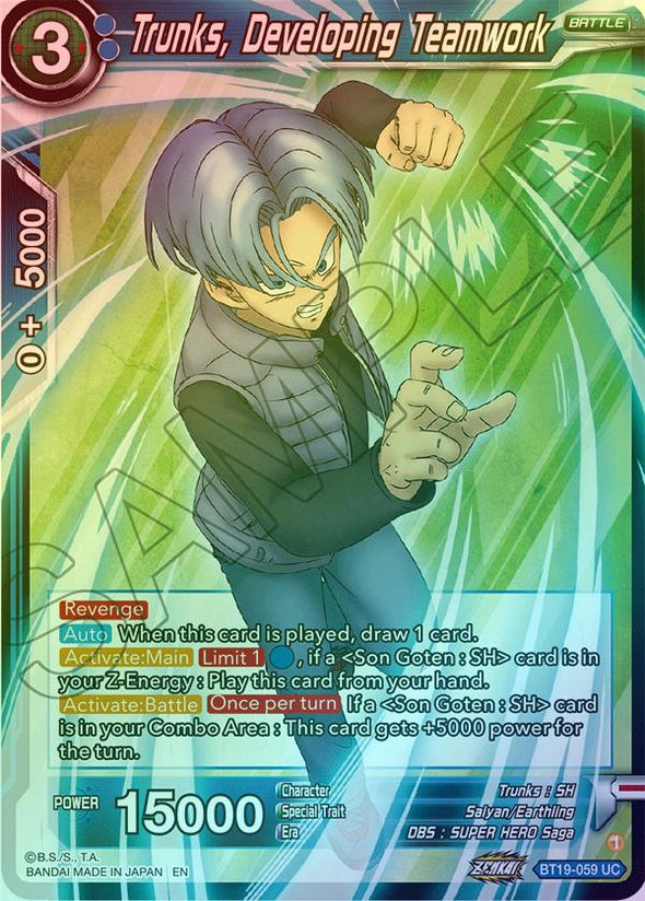 Trunks, Developing Teamwork - BT19-059 - Uncommon (Foil) available at 401 Games Canada