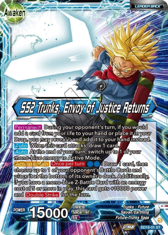 Trunks // SS2 Trunks, Envoy of Justice Returns - SD18-01 - Starter Rare available at 401 Games Canada