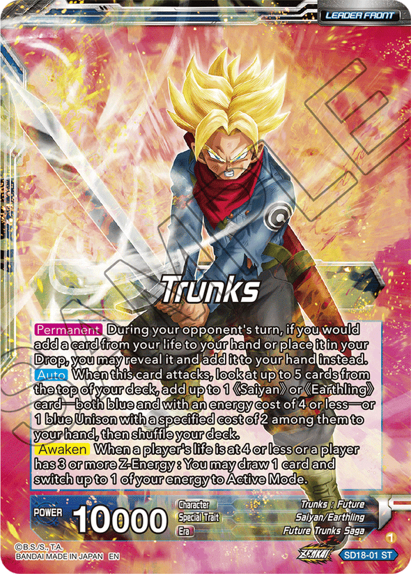 Trunks // SS2 Trunks, Envoy of Justice Returns - SD18-01 - Starter Rare available at 401 Games Canada