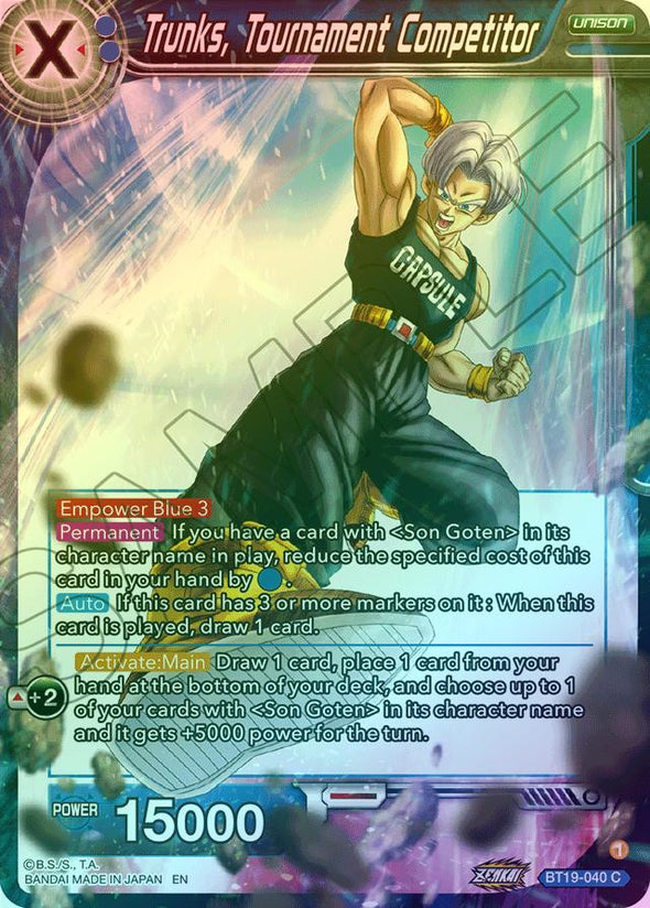 Trunks, Tournament Competitor - BT19-040 - Common (Foil) available at 401 Games Canada