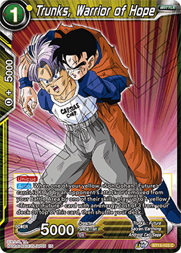 Trunks, Warrior of Hope - BT13-103 - Common (FOIL) available at 401 Games Canada