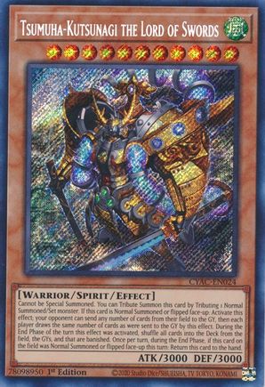 Tsumuha-Kutsunagi the Lord of Swords - CYAC-EN024 - Secret Rare - 1st Edition available at 401 Games Canada