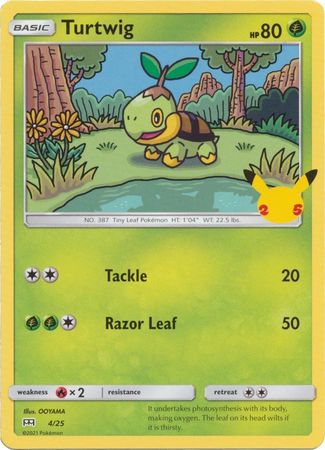 Turtwig - 4/25 - 25th Anniversary Non-Holo - Promo available at 401 Games Canada