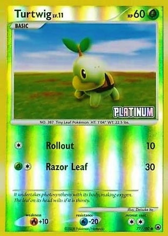 Turtwig - 77/100 - Reverse Holo BK Promo available at 401 Games Canada