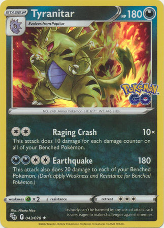 Tyranitar - 043/078 - Holo Rare available at 401 Games Canada