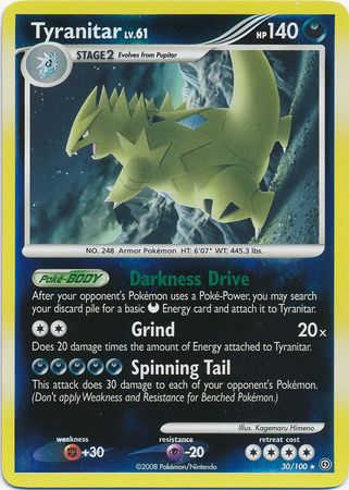 Tyranitar - 30/100 - Rare - Reverse Holo available at 401 Games Canada