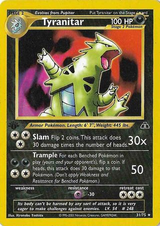 Tyranitar - 31/75 - Rare - 1st Edition available at 401 Games Canada