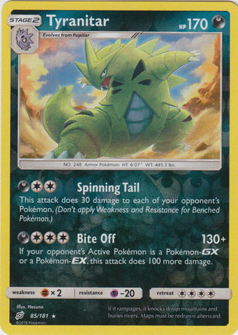 Tyranitar - 85/181 - Holo Rare - Reverse Holo available at 401 Games Canada