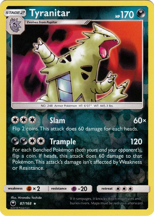 Tyranitar - 87/168 - Holo Rare - Reverse Holo available at 401 Games Canada