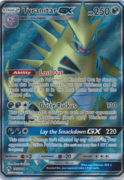 Tyranitar GX - 203/214 - Full Art Ultra Rare available at 401 Games Canada