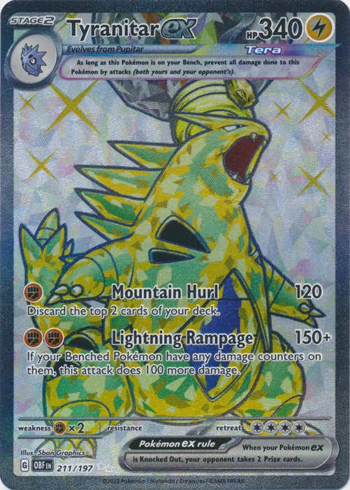 Tyranitar ex - 211/197 - Full Art Ultra Rare available at 401 Games Canada