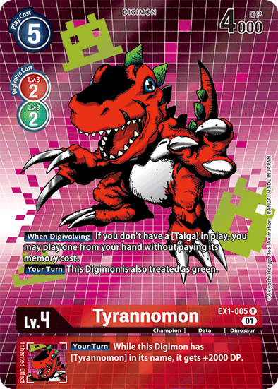 Tyrannomon (Alternate Art) - EX1-005 - Rare available at 401 Games Canada