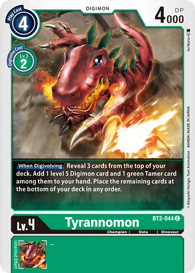 Tyrannomon - BT2-044 - Common available at 401 Games Canada