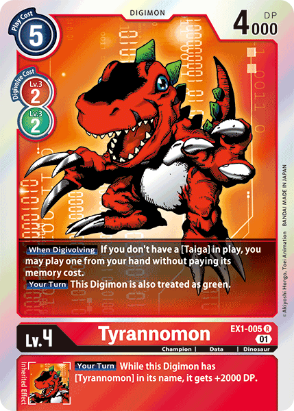 Tyrannomon - EX1-005 - Rare available at 401 Games Canada