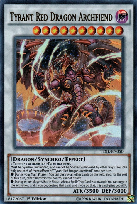 Tyrant Red Dragon Archfiend - TDIL-EN050 - Ultra Rare - 1st Edition available at 401 Games Canada
