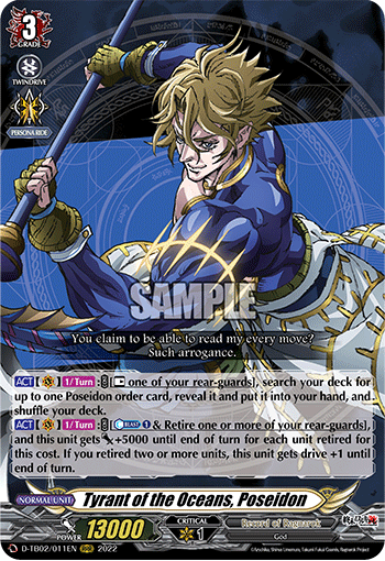 Tyrant of the Oceans, Poseidon - D-TB02/011 - Triple Rare available at 401 Games Canada