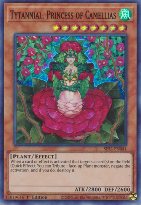 Tytannial, Princess of Camellias - SESL-EN041 - Super Rare - 1st Edition available at 401 Games Canada