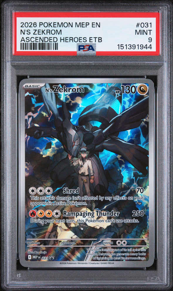 N'S ZEKROM (031) - POKEMON MEP EN-ME BLACK STAR PROMO - ASCENDED HEROES ETB - MINT 9