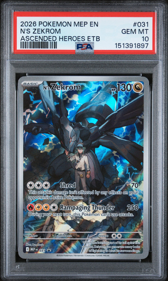 N'S ZEKROM (031) - POKEMON MEP EN-ME BLACK STAR PROMO - ASCENDED HEROES ETB - GEM MT 10