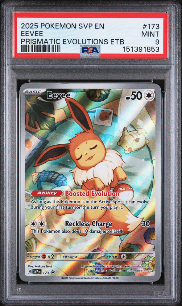 EEVEE (173) - POKEMON SVP EN-SV BLACK STAR PROMO - PRISMATIC EVOLUTIONS ETB - MINT 9