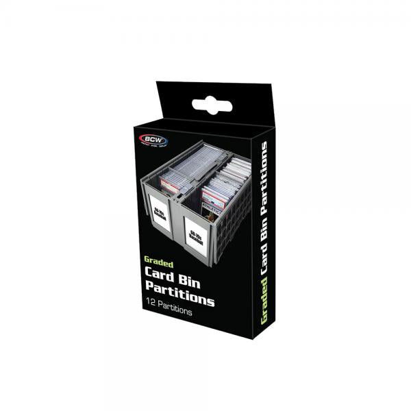 BCW Collectible Card Bin Partitions – 12 Count, Gray Plastic For Standard Cards