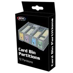 BCW - Collectible Plastic Card Bin Partitions 12ct - Various Colours